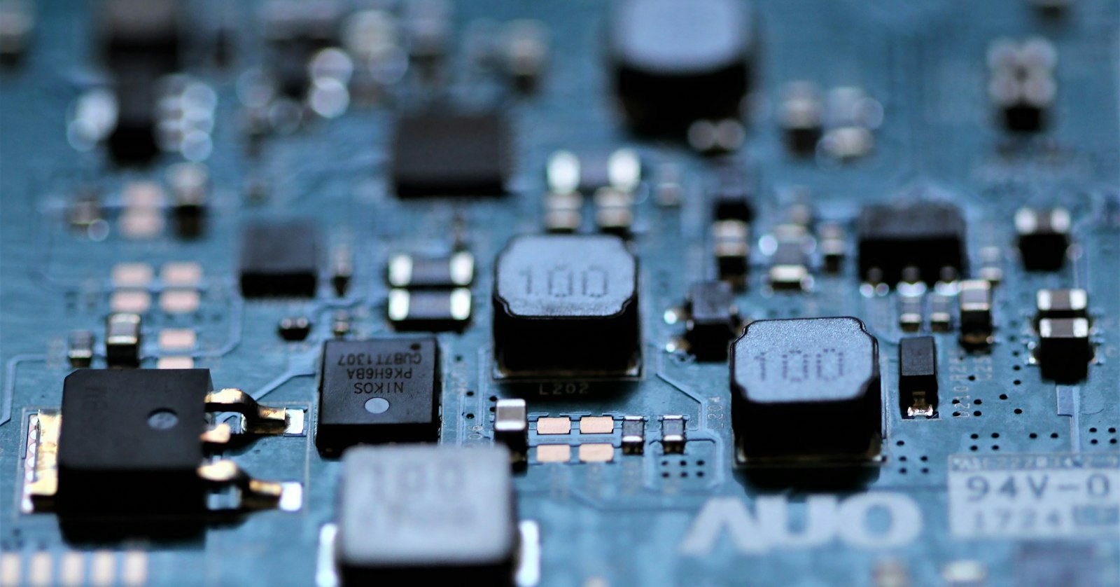 A close-up of a circuit board.
