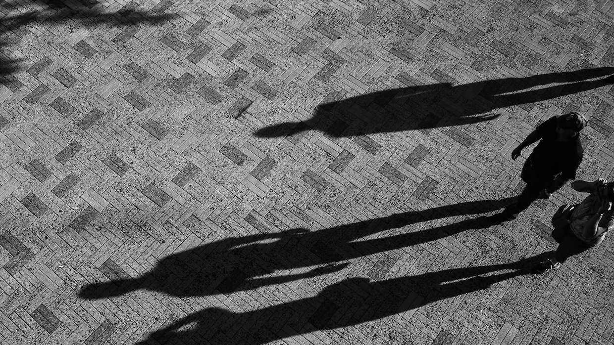 One object casting several shadows.