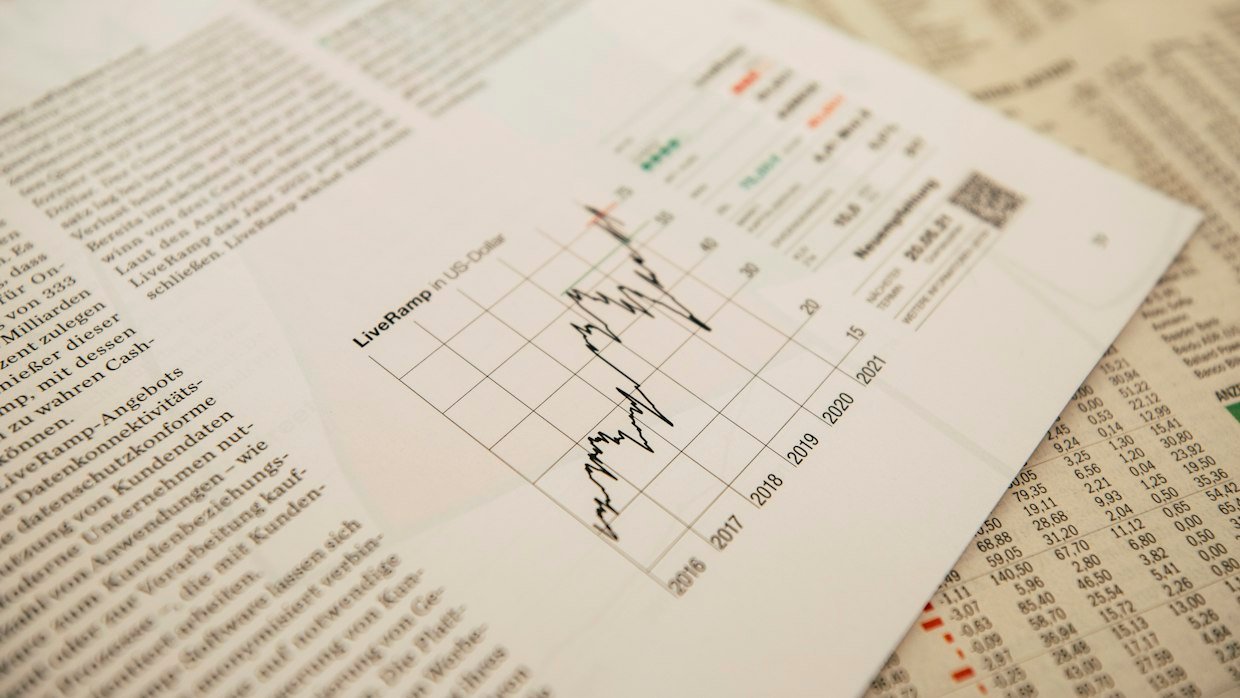Numbered headings on a printed report.