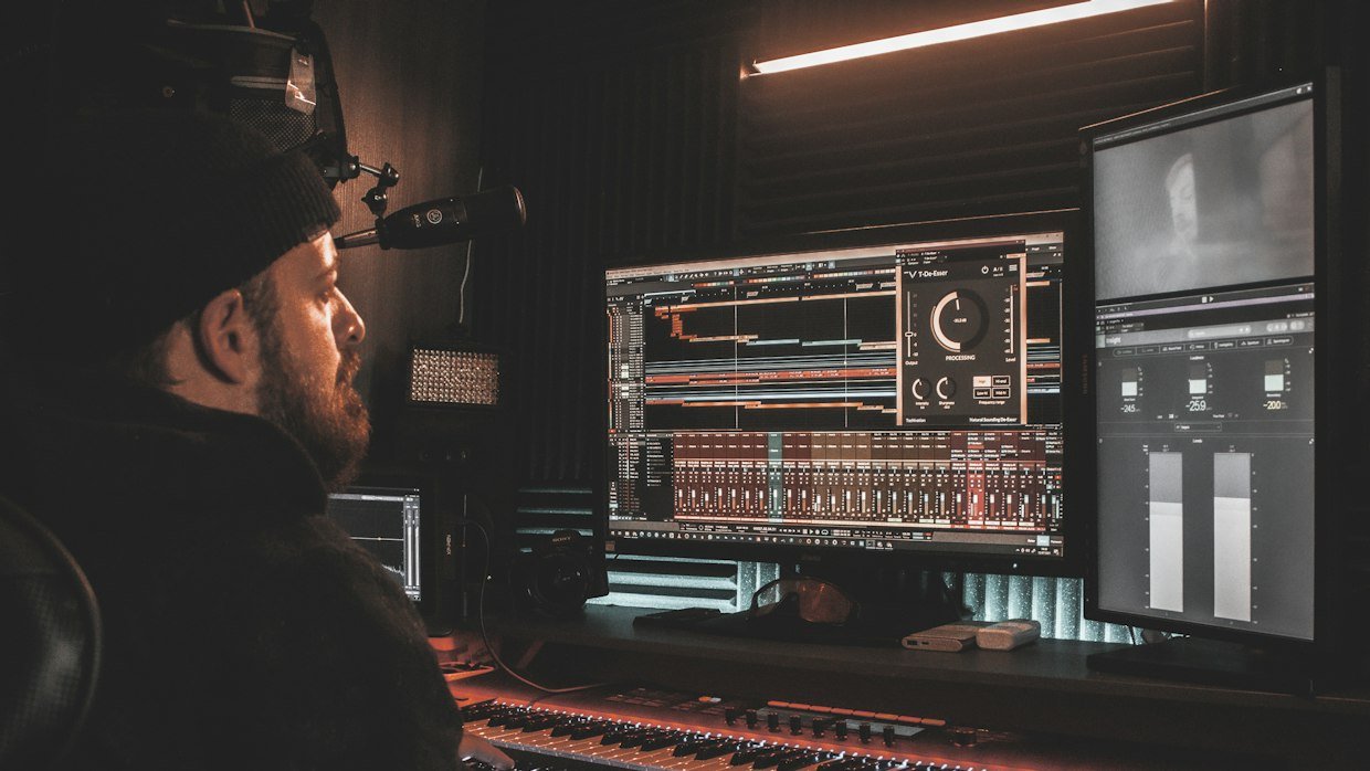 An audio waveform displayed on a screen.