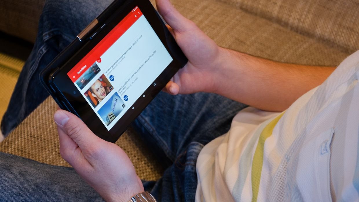 A video replay on a tablet, for the recording that gets its own caption track.