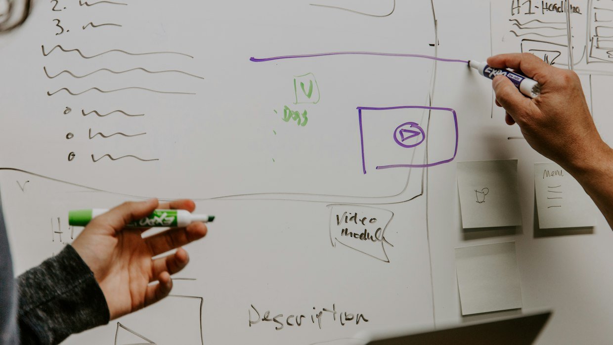 A diagram drawn on a whiteboard, the kind of visual a caption-based summary cannot capture.