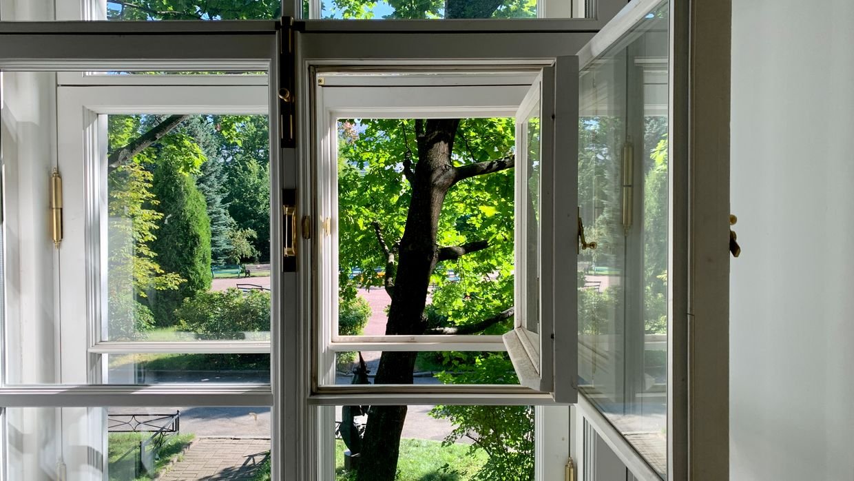 An open window letting light through.