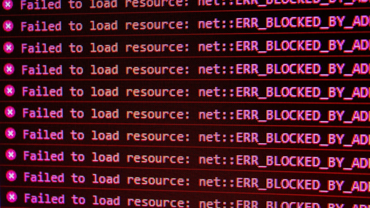 Distorted text on a glitching display.