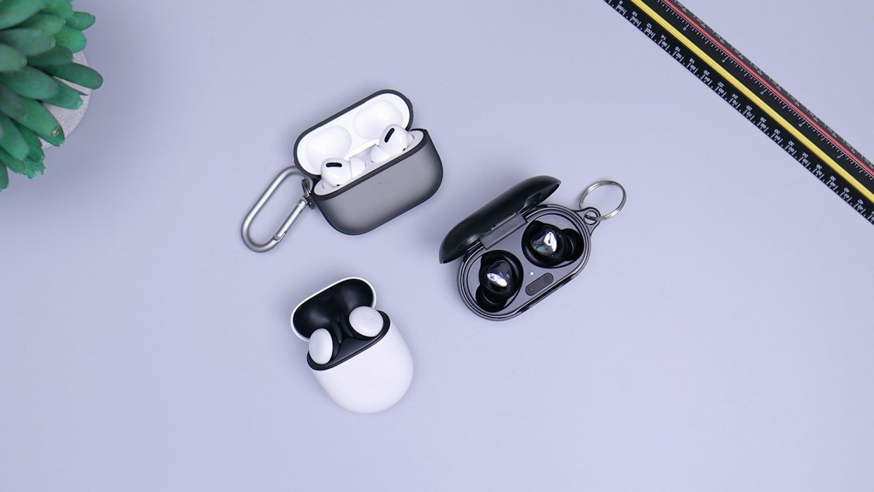 A person touching a wireless earbud, like Snipd’s tap-to-save highlights.
