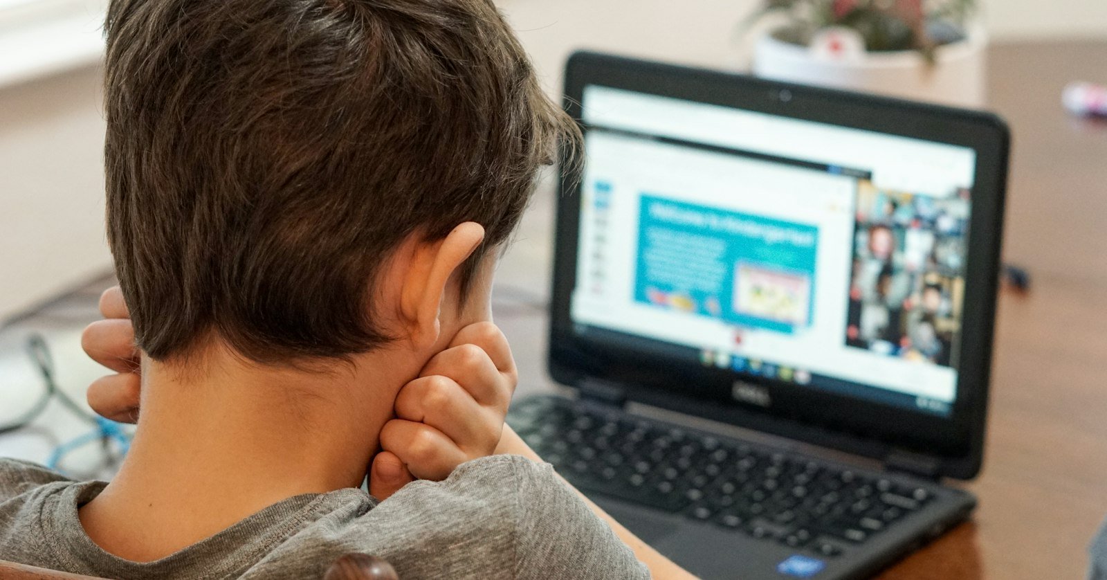 A student watching a lecture video on a laptop, deciding between 2x and a summary.