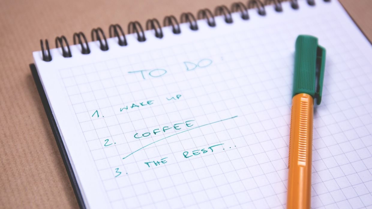 A handwritten list with several items crossed out.