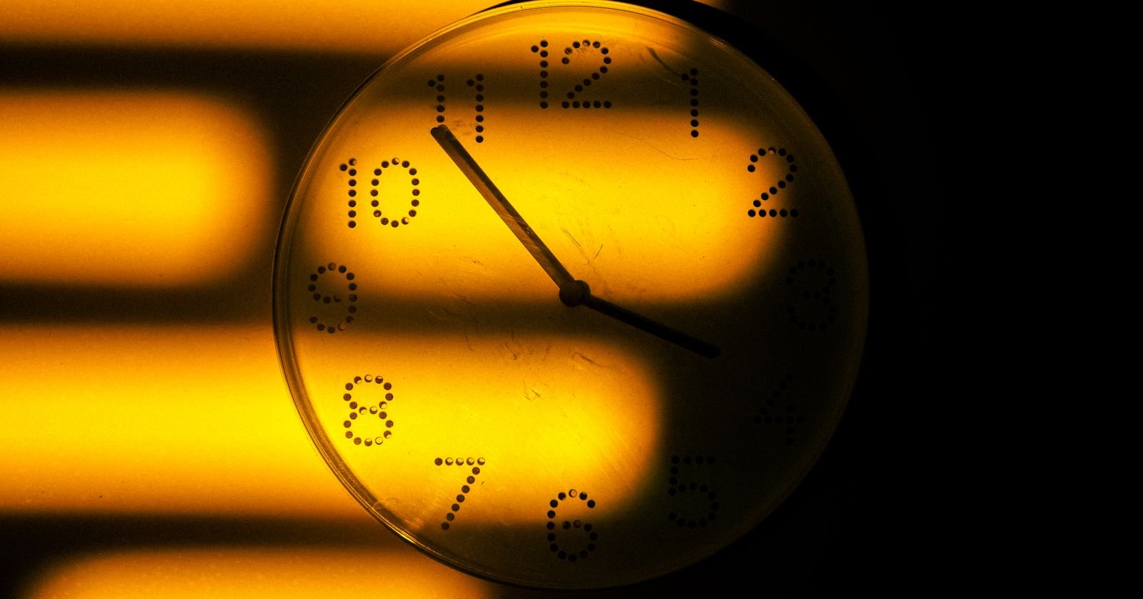 A clock face on a plain wall.