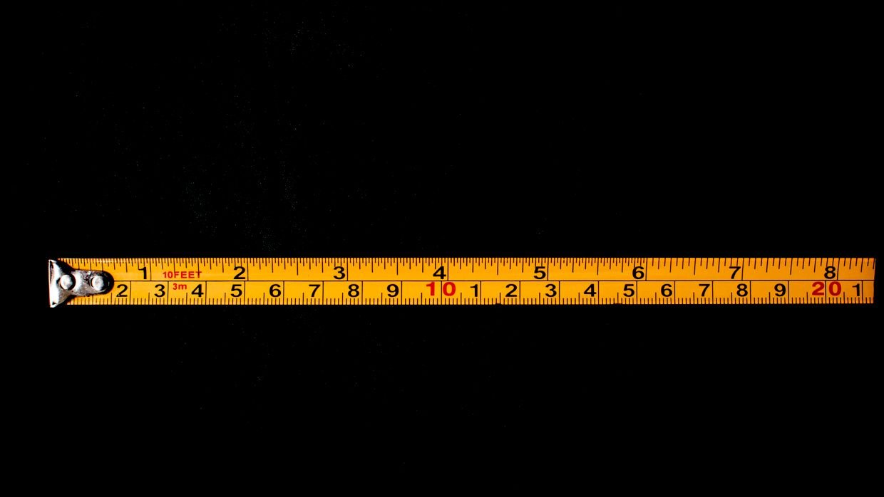 A ruler measuring a very short distance.