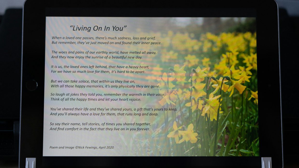 A bright screen showing no text.