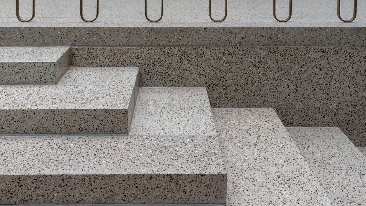 A flight of plain concrete steps.